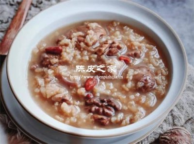 新會陳皮核桃栗子粥的做法和功效